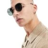 Selected Homme Round Sunglasses In Gold For Men Demitasse