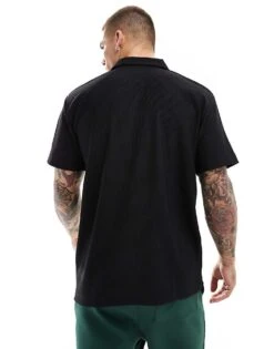 Selected Homme Plisse Zip Polo In Black For Men -Modish Mens Shop 206209712 4