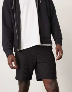 Selected Homme Co-ord Plisse Shorts In Black For Men -Modish Mens Shop 206209723 5