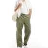 Selected Homme Linen Mix Loose Fit Trouser In Khaki For Men Vetiver