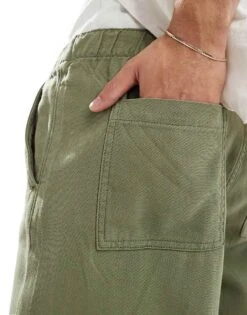 Selected Homme Linen Mix Loose Fit Trouser In Khaki For Men Vetiver -Modish Mens Shop 206251288 5