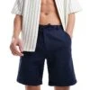 Selected Homme Linen Mix Shorts In Navy For Men Dark Sapphire