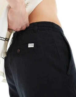 Selected Homme Slim Tapered Linen Trousers In Black For Men -Modish Mens Shop 206303117 4