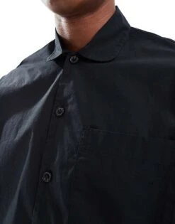 Selected Homme Co-ord Boxy Revere Shirt In Black For Men -Modish Mens Shop 206304253 3