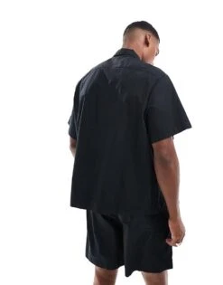 Selected Homme Co-ord Boxy Revere Shirt In Black For Men -Modish Mens Shop 206304253 4