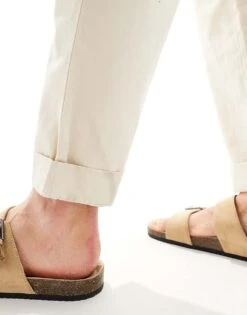 Selected Homme Relaxed Fit Crop Trousers In Cream For Men Fog -Modish Mens Shop 206304272 5