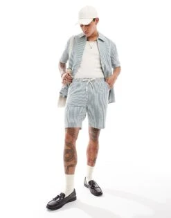 Selected Homme Boxy Fit Seersucker Set -Modish Mens Shop 206304327 1 dragonfly