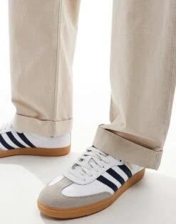 Selected Homme Loose Fit Turn Up Trousers In Stone For Men Plumise Stone -Modish Mens Shop 206360302 5