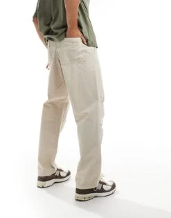 Selected Homme Loose Fit Elasticated Waistband Ripstop Trousers In Stone For Men -Modish Mens Shop 206360335 4