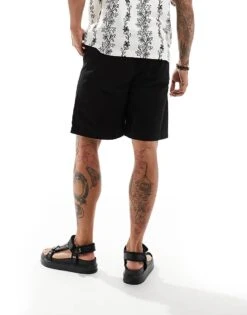 Selected Homme Loose Fit Ripstop Shorts In Black For Men -Modish Mens Shop 206372135 4