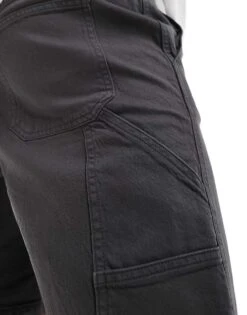 Selected Homme Loose Fit Carpenter Shorts In Dark Grey For Men Volcanic Ash -Modish Mens Shop 206372484 3