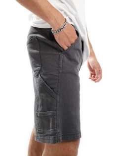 Selected Homme Loose Fit Carpenter Shorts In Dark Grey For Men Volcanic Ash -Modish Mens Shop 206372484 5