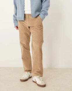 Selected Homme Miles Straight Fit Cord Trouser In Cream For Men Chinchilla