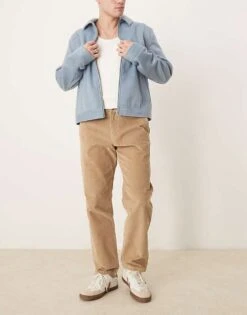 Selected Homme Miles Straight Fit Cord Trouser In Cream For Men Chinchilla -Modish Mens Shop 206530471 4