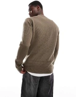 Selected Homme Knitted Crew Neck Jumper In Brown For Men Morel -Modish Mens Shop 206530672 4