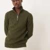 Selected Homme Knitted Half Zip Jumper In Green For Men Dark Green