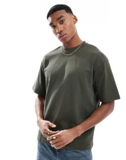 Selected Homme Oversized Heavy Weight T-shirt In Green For Men Forests Night -Modish Mens Shop 206530903 1 forestsnight 1