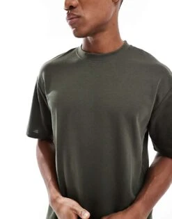 Selected Homme Oversized Heavy Weight T-shirt In Green For Men Forests Night -Modish Mens Shop 206530903 4