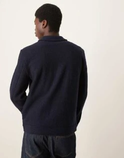 Selected Homme Knitted Wool Overshirt In Navy For Men Sky Captain -Modish Mens Shop 206532100 3