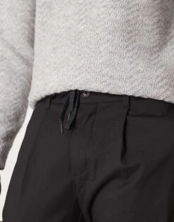 Selected Homme Relaxed Tapered Fit Waistband Trouser In Black For Men -Modish Mens Shop 206537026 4