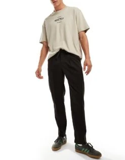 Selected Homme Relaxed Tapered Fit Waistband Trouser In Brown For Men Chocolate Torte -Modish Mens Shop 206537035 3