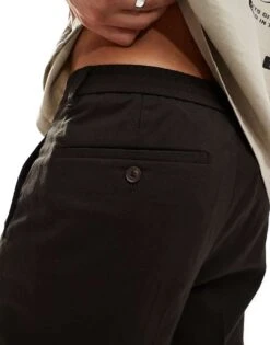 Selected Homme Relaxed Tapered Fit Waistband Trouser In Brown For Men Chocolate Torte -Modish Mens Shop 206537035 4