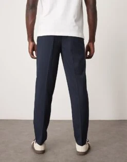 Selected Homme Relaxed Tapered Fit Waistband Trouser In Navy For Men Sky Captain -Modish Mens Shop 206537078 3