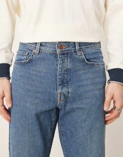 Selected Homme Cole Regular Tapered Fit Jeans In Blue Wash For Men Blue Denim -Modish Mens Shop 206537652 5