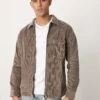 Selected Homme Zip Through Cord Shirt In Tan For Men Morel
