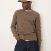 Selected Homme Oversized Crew Knitted Jumper In Cream For Men Morel