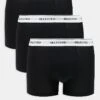 Selected Homme 3 Pack Trunks In Black With Waistband For Men