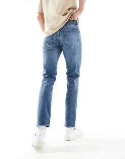 Selected Homme Leon Slim Fit Jeans In Medium Blue For Men Medium Blue Denim -Modish Mens Shop 206614119 5