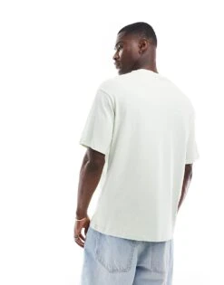 Selected Homme Oversized T-shirt With Central Plant Print In Pastel Green For Men Dewkist -Modish Mens Shop 206679684 4