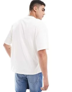 Selected Homme Oversized T-shirt With South Beach Print In White For Men White Alyssum -Modish Mens Shop 206679735 3