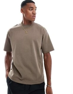 Selected Homme Oversized T-shirt In Tan For Men Morel