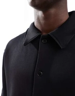 Selected Homme Oversized Jersey Shirt In Black For Men -Modish Mens Shop 206734910 3