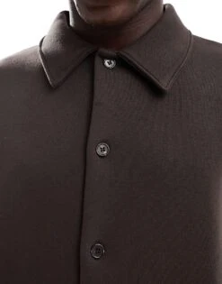 Selected Homme Oversized Jersey Shirt In Brown For Men Chocolate Torte -Modish Mens Shop 206734923 3