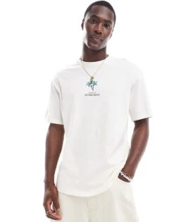 Selected Homme Oversized T-shirt With Thailand Backprint In Cream For Men White Alyssum -Modish Mens Shop 206751142 4