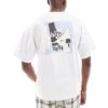 Selected Homme Super Oversized T-shirt With Jazz Backprint In White For Men