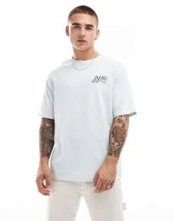 Selected Homme Oversized T-shirt With Jazzed Up Backprint In Blue For Men Pastel Blue -Modish Mens Shop 206756350 4