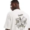 Selected Homme Oversized T-shirt With Tangier Backprint In Cream For Men White Sand