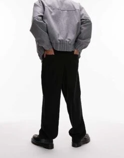 Selected Homme Wide Fit Pleated Trouser In Black For Men -Modish Mens Shop 206870123 5