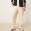 Selected Homme Wide Fit Pleated Trouser In Cream For Men Fog