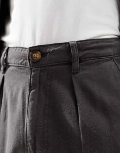 Selected Homme Wide Fit Pleated Trouser In Grey For Men Volcanic Ash -Modish Mens Shop 206870154 3