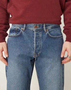 Selected Homme Scott Straight Fit Jeans In Blue Wash For Men Medium Blue Denim -Modish Mens Shop 206934691 5