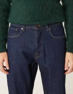 Selected Homme Kobe Loose Fit Jeans In Dark Navy For Men Dark Blue Denim -Modish Mens Shop 206935035 4