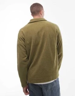 Selected Homme Borg Half Zip Fleece In Green For Men Olive Branch -Modish Mens Shop 206937599 3