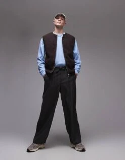 Selected Homme Borg Gilet In Brown For Men Chocolate Torte -Modish Mens Shop 206939060 4