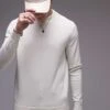 Selected Homme Mock Neck Knitted Jumper In Cream For Men Moonbeam
