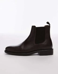 Selected Homme Leather Chelsea Boots In Brown For Men -Modish Mens Shop 206945271 2